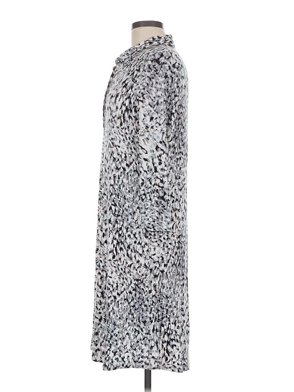 CAbi Black, White & Gray Printed Long-Sleeve Kimono - Picture 5 of 8